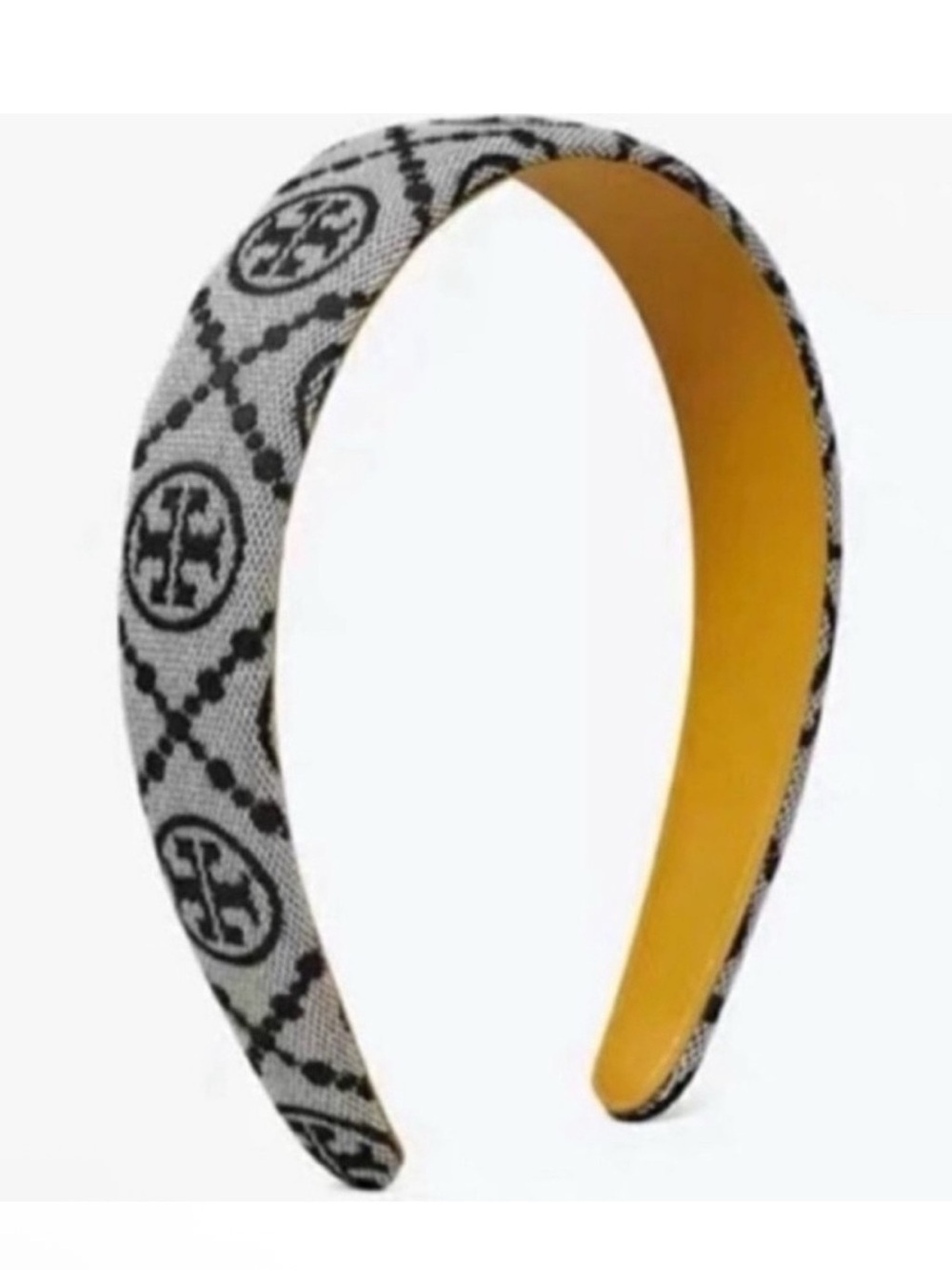 Tory Burch Logo Blue Fabric Leather Headband NEW $129